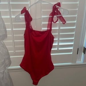 Red tie bodysuit